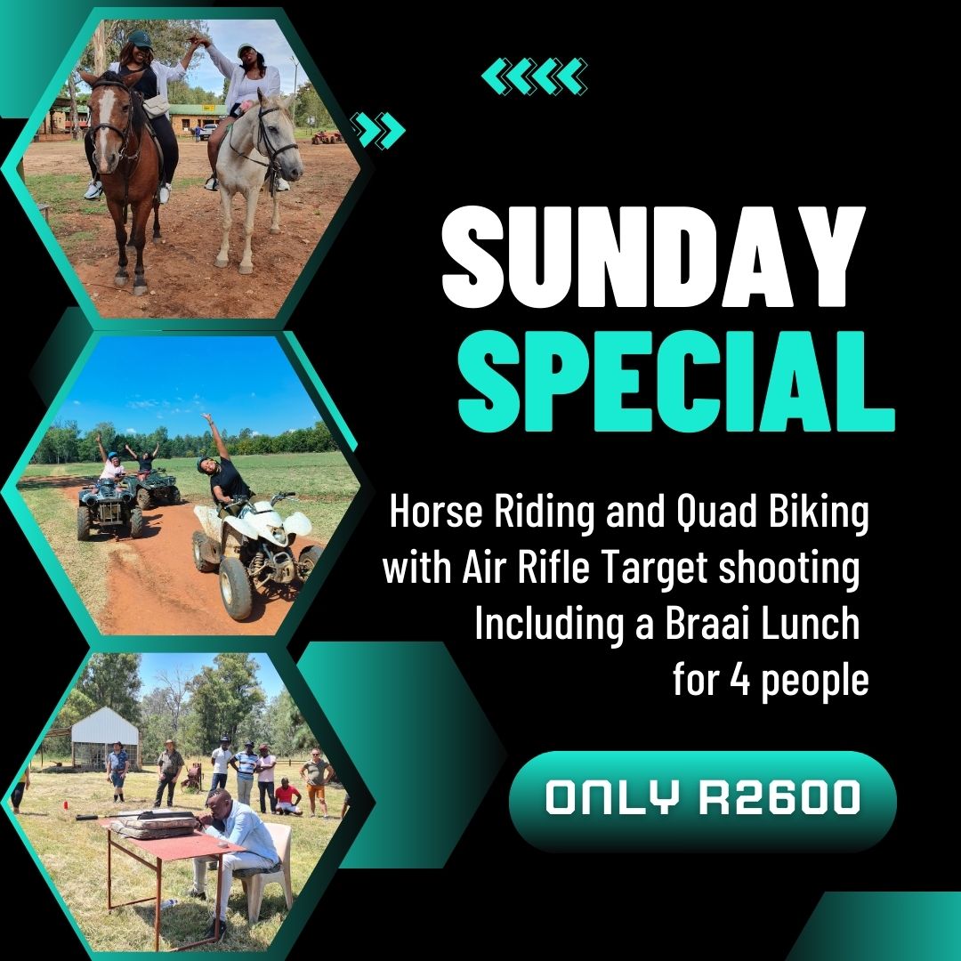Sunday for 4 - Horse Riding and Quad Biking with Air Rifle and Braai